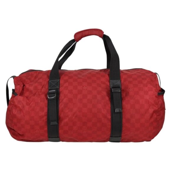 LOUIS VUITTON Damier Aventure Plat Ktical Boston Bag Red N23208 LV Auth 132525V - Picture 2 of 16